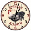 Country Kitchen Rooster Decorative 12" Diameter Aluminum Metal Round Wall