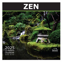MICASA Zen 2025 Wall Calendar 12 Month | 12" x 24" Open | Thick & Sturdy Paper | Giftable | Calendar 2025