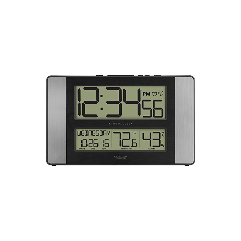 La Crosse Technology 513-1417H-AL-INT Atomic Clock with Temperature & Humidity