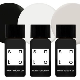 soto Paint Touch Up, Set of 3, 10mL Appliance + Porcelain, High-Gloss Finish (Greys & Black) - Grey + Black Enamel Porcelain + Bathtub Repair for Tub, Tile, Sink, Stove, Appliances, Interior/Exterior