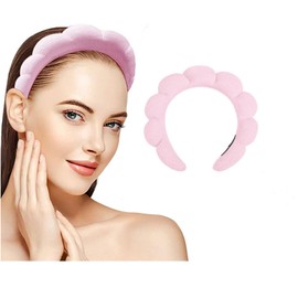 POMVIEA Spa Headband, Pink Make Up Headbands for Women Soft Head Band For washing face (A- Pink)