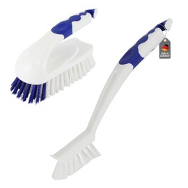 Lantelme 4231 Bathroom Cleaning Brush Set Brushes Grout Brush Tile Scouring Brush for Bathroom Shower Sink Floor Wall and Kitchen Multi-Purpose Brushes