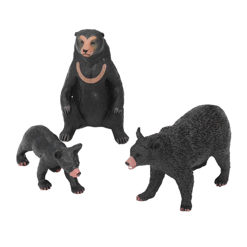 5pcs Black Bear Figure Toys Realistic Wild Animals Bear Action