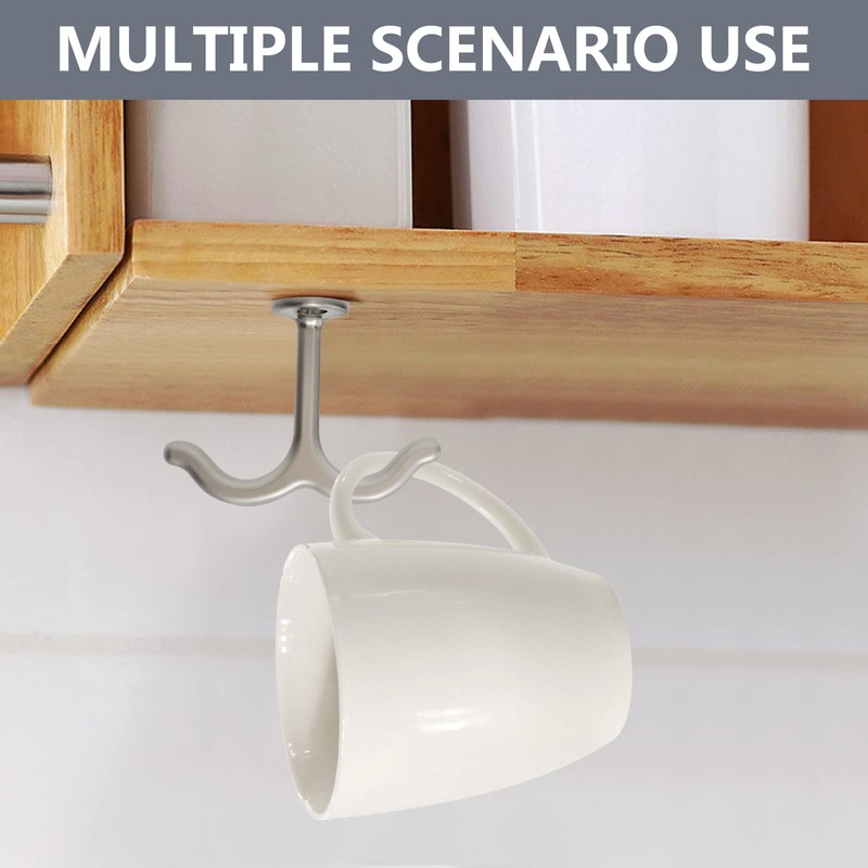 RFORPLY Zinc Alloy Double Prong Ceiling Hook Towel/Robe Clothes Hook