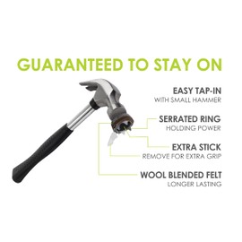 GorillaFelt CB257 Chair Leg Floor Protectors/Felt Glides (Set of 8) Tap On Felt Furniture Pads Guaranteed to Stay On, 1 Inch Round Sliders