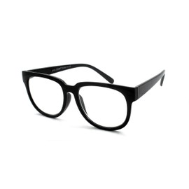 EYE ZOOM Reading Glasses Women Stylish Plastic Readers, Black, +3.50