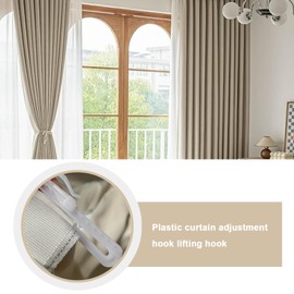 eMagTech Pack of 100 Curtain Hooks 70mm Deep Fit Clamp Pleat Hooks Plastic Locking Tape Clips Hangers for Shower Door Window Curtains White
