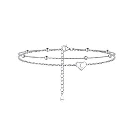 PROSILVER Sterling Silver Anklets for Women Waterproof Anklet with Initials Womens Anklets Jewelry