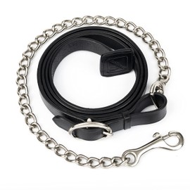 LeMieux Leather Trot Up Chain for Horses in Black - Detachable - Easy to Use Trigger Clip - One Size
