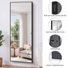 Koonmi Full Length Mirror, 71"x26" Black Floor Mirror with Aluminum