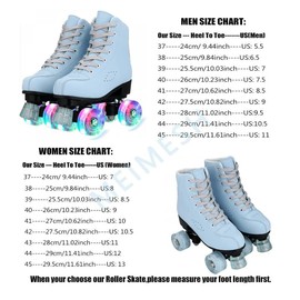 Roller Skates for Women, Holographic High Top PU Leather Rollerskates, Shiny Double-Row Four Wheels Skates Patines for Women Men Boys and Girls and Age 8-50 Indoor Outdoor (41)