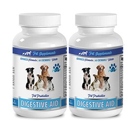 PET SUPPLEMENTS Digestive probiotics - Dog Digestive AID - PROBIOTICS - Powerful Formula - Inulin fos - 2 Bottle (120 Chews)