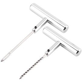 Tire Repair Kit, 2Pcs Tyre Repairing Tool Set Tire Repair Replacement Needles with T Handle Plug for Motorcycles Cars Bike