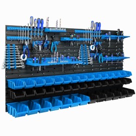 botle 43 Stacking Boxes Wall Shelf Plastic 154 x 78 cm Tool Holder Workshop Garage Storage System Storage Boxes Chute