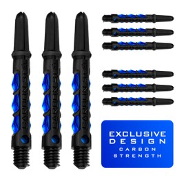 Harrows Darts 3 x Sets of Carbon ST Dart Stems - 9 Dart Shafts in Total - Available in 3 sizes - Tough Carbon Composite - Midi Blue
