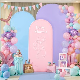 Arch Backdrop Cover Set of 3 Blue Purple Pink Arch Covers Stretchy Backdrop 6FT 6.6FT 7.2FT Arch Stand Cover Bridal Baby Shower Photo Birthday Party Wedding Arch Spandex