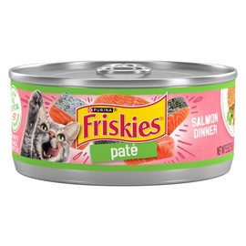 Purina Friskies Wet Cat Food Pate, Pate Salmon Dinner - (Pack of 24) 5.5 oz. Cans