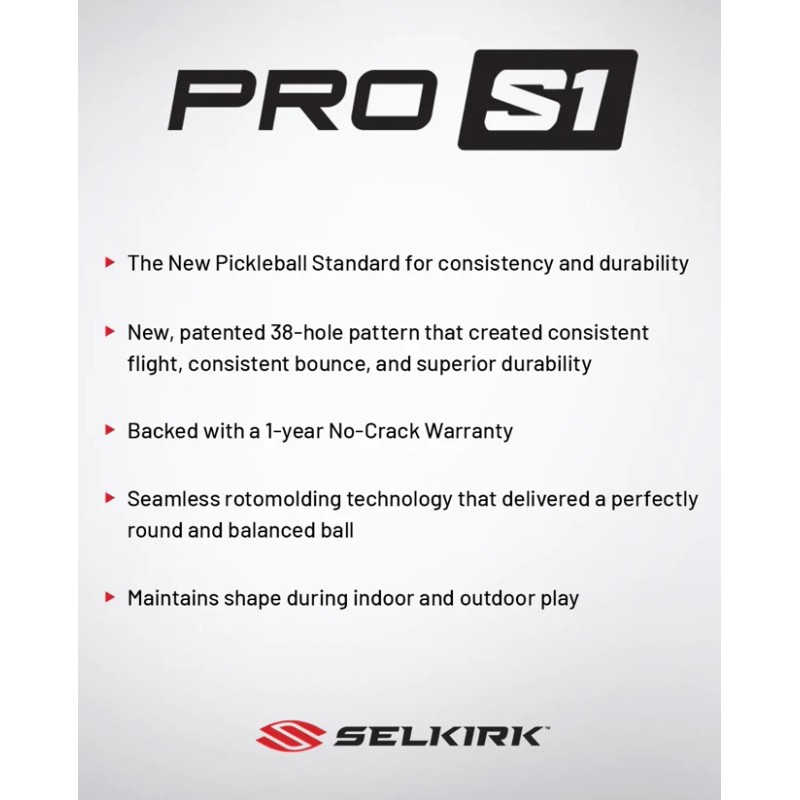 Selkirk 12 Selkirk Pro S1 Balls Crack-Resistan