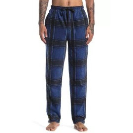 Perry Ellis Plaid Mircrofleece Pajama Pants Sz. L. Color: Jet black, blue, Lark