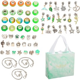 Kit de fabricación de pulseras DIY, kit para hacer pulseras con dijes de metal en forma de trébol de cuatro hojas y cuentas para adolescentes, set de manualidades de joyería ajusta