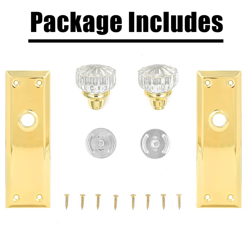 ToPToToo Single-Side Glass Dummy Door Knobs,Inactive Door Knobs for Closet,Antique