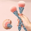 XEAOHESY 1pc Blue White Mineral Powder Brush Inlay Blue Pink