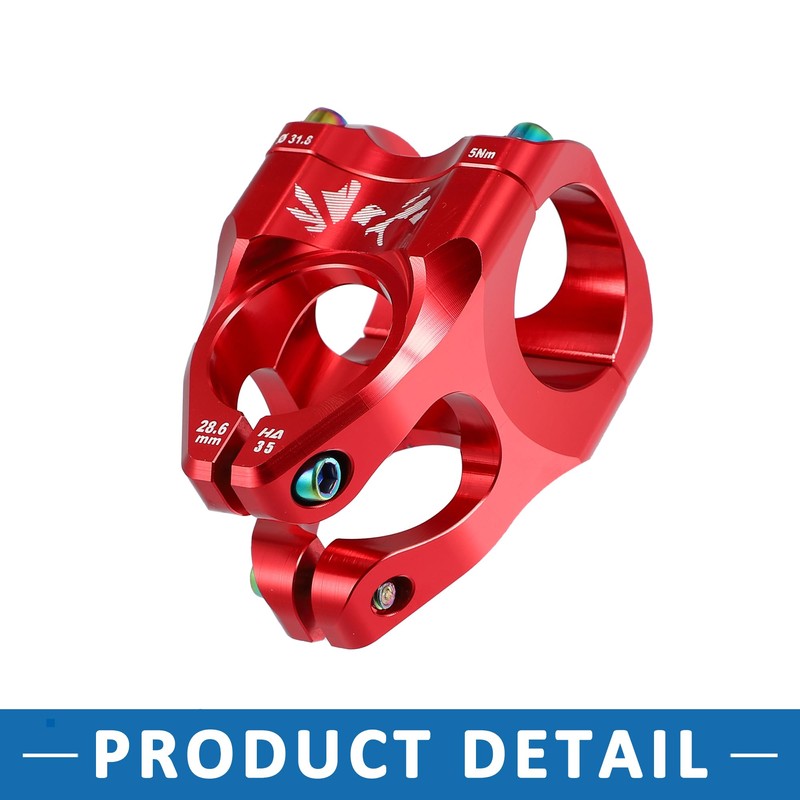 A ABSOPRO Mountain Bike Stem Handlebar 35mm Aluminium Alloy Red