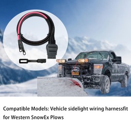 Fit for 2-Pin Battery Cable Harness Kit for Plow Wiring Harness Genuine Western Plow Parts Model 8245 21294-61169 Snow Plow for Truck Includes （with 1 dust Cover）