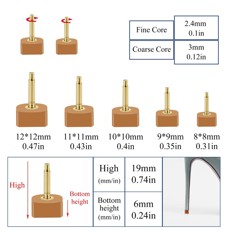 10 Pairs High Heel Shoes Replacement Tips Shoe Repair Stiletto