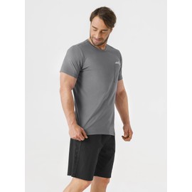 DAVID ARCHY Men's Soft Cotton Short Sleepwear Top & Bottom Loungewear Pajama Set (S, Iron Gate/Black)