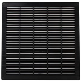 VONLIS® Ventilation Grille Exhaust Grille Slat Grille Plastic Square 350 x 350 mm Anthracite / Graphite