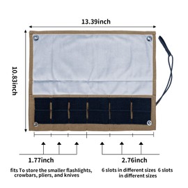 Baizoy Pocket Knife Display Bag,6 Slots with Pocket Knives, Folding Small Knife Storage Pouch, Knife Roll Bag Organizer, Knives Roll Collection Protector