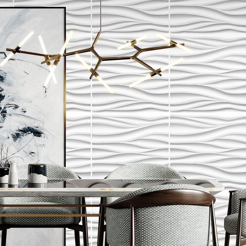 STICKGOO Wave Wall Panels for Interior Wall Decor, White 3D