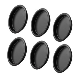 6 Pack Closet Door Finger Pull Black - 2-1/8” Round Sliding Finger Door Pull, Easy Snap-in Installation