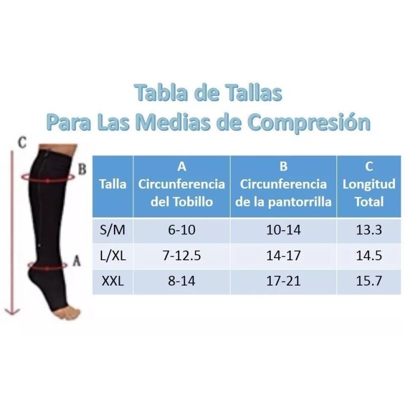 Medias Elásticas De Compresión Mediana 20 A 30 Mmhg