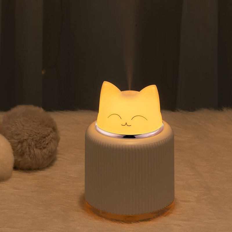 Mini Humidifier-Cute Cat Mist Humidifier for Kids Bedroom, Small Ultrasonic