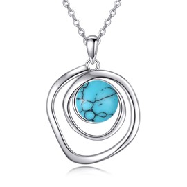 POPLYKE Turquoise Necklaces for Women 925 Sterling Silver Turquoise Pendant Necklace Western Turquoise Jewelry Gifts for Women Girls Mom Wife