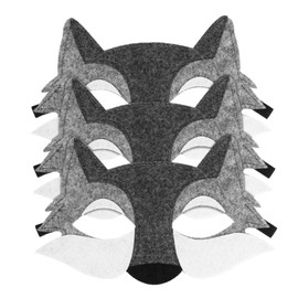 jojofuny Kids Wolf Moving Jaw 3pcs Animal Costume Mask Wolf Nose Wolf Party Supplies Animal Masks for Adults Wolf Party Masks Cosplay Mask Masquerade Mask Face Half Lovers Hairy Grey