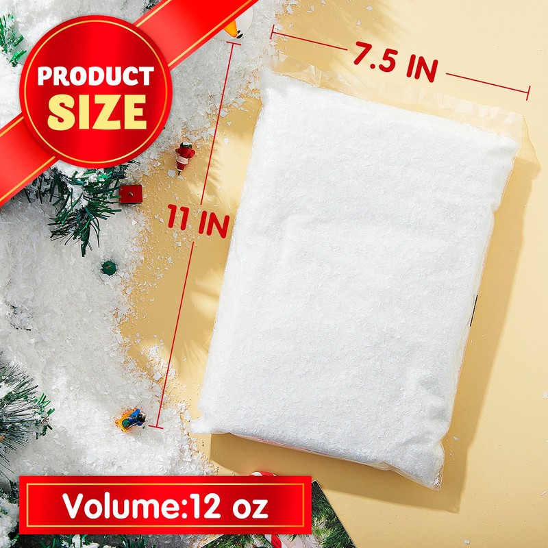JOYIN 12 Oz Artificial Snow, 320g Plastic Fake Snowflakes for