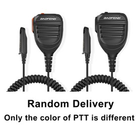 BAOFENG UV-9R Plus Ham Radio Dual PTT Mic SQ27K IP57 Waterproof Remote Shoulder Mic Handheld for GMRS Two Way Radio UV-9R PRO GMRS-9R UV-9G UV-XR (Black-Dual PTT)