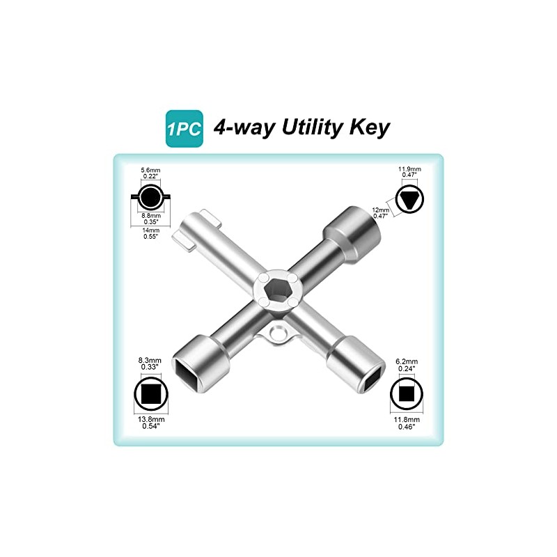 Multi-Functional Utility Key Kit - 8 Piece Set for Various