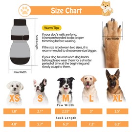 Scenereal Double Side Anti-Slip Dog Socks for Hot/Cold Pavement, Non-Slip Dog Shoes for Hardwood Floors to Stop Licking Paws, Slipping, Paw Protectors with Grippers
