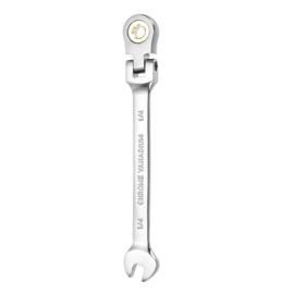 HARFINGTON Flex Head Ratchet Wrench Spanner 1/4" SAE Ratcheting Combination Wrench 72-Teeth Chrome Vanadium Steel Ratchet Gear Spanner with 12 Point Box End for Auto Repairs Home Projects