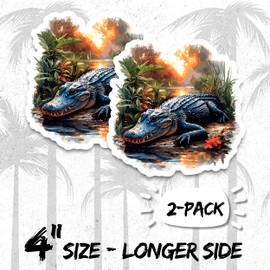 Alligator Funny Fridge Magnet 4 Inch 2-Pack Animal Humor Swamp – Strong Vinyl Decorative Magnets for Fridge Locker Kitchen Office – Cute Fun Aesthetic Cool Durable & Long-Lasting Souvenir ID44999