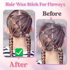 Hair Wax Stick, Slick Back Hair Brush, Hair Styling Waxes for Flyaways, Hair Combs Edge Brush Hair Styling Tool Set Accessories for Women Girls