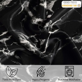 Celestial Silk 100% Silk Pillowcase for Hair Luxury 25 Momme Mulberry Silk, Charmeuse Silk on Both Sides Envelope Closure -Gift Wrapped- (King, Black Marble)