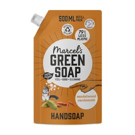 Marcel's Green Soap - Handseife Nachfüllpack Sandelholz & Kardamom - Spender Nachfüllpack - 100 % Umweltfreundlich - 100 % Vegan - 97% Biologisch abbaubar - 500 ml Handseife