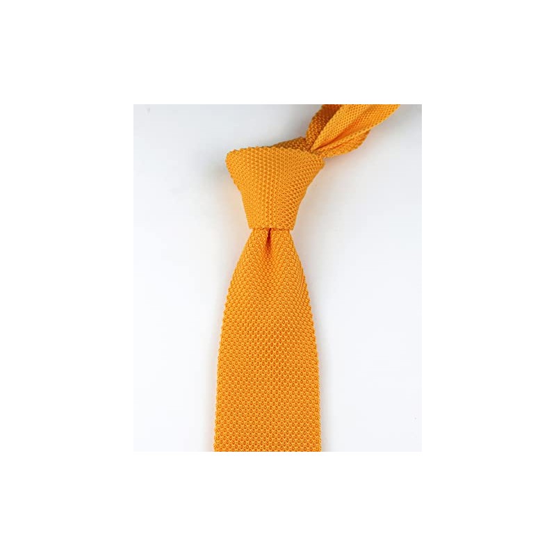 Kihatwin Men's Tender Yellow Eco-friendly Silk Ties Extra Long Knit