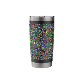 Stained Glass Mosaic Tile Geometric Pattern Tumbler Stainless Steel Insulated Tumbler