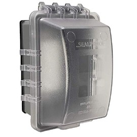 Sealproof While In Use Lockable 1-Gang Outdoor Exterior Outlet Cover Deep Base for Siding | Horizontal/Vertical Weatherproof Extra Duty Bubble Cover